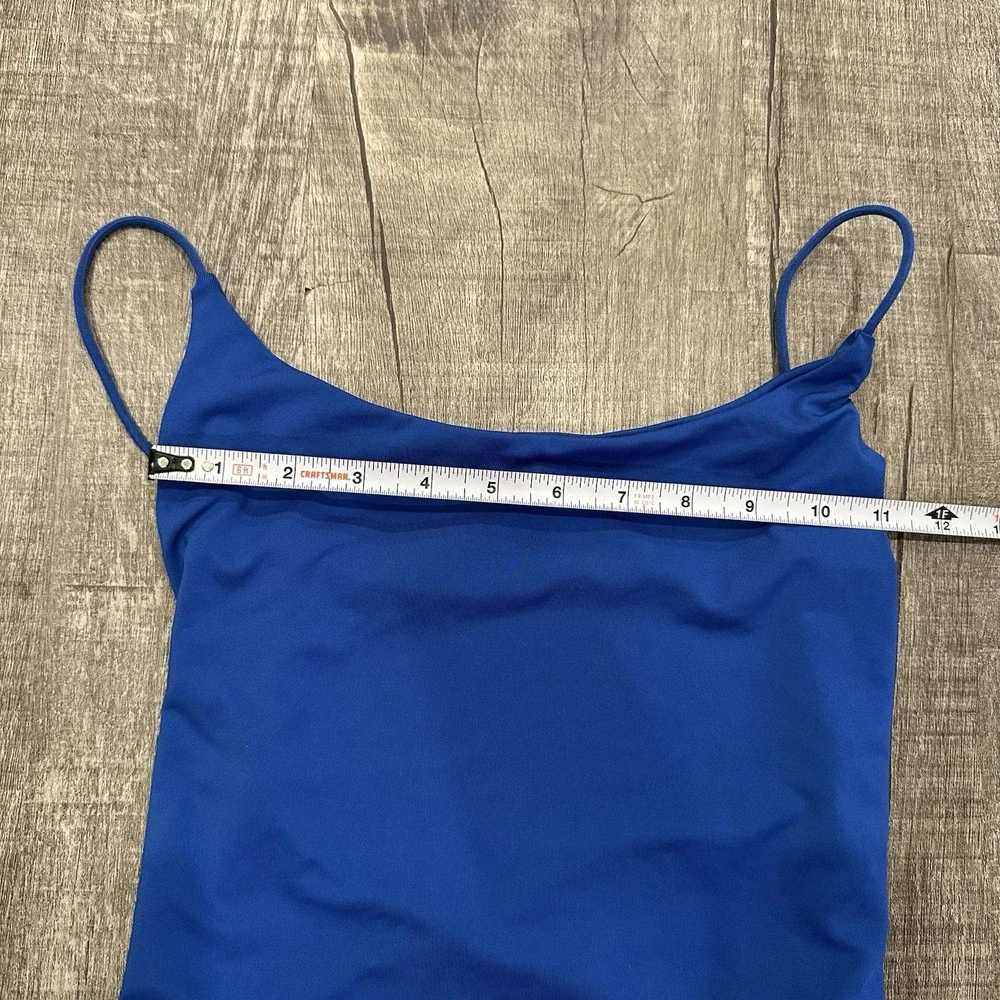 SHEIN Blue Strappy Back Cami‎ Tank Top Size Xs Spaghetti Strap Y2K Club Party - Picture 2 of 7